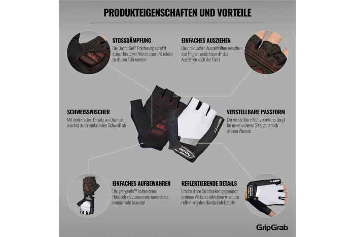 GRIPGRAB SuperGel Padded Kurzfinger Handschuhe