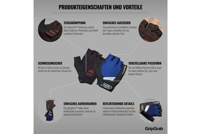 GRIPGRAB SuperGel Padded Kurzfinger Handschuhe