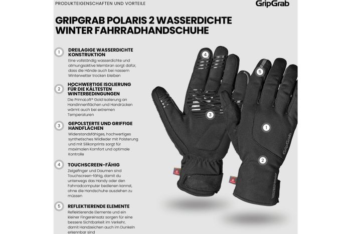 GRIPGRAB Polaris 2 Waterproof Winter Langfinger Handschuhe