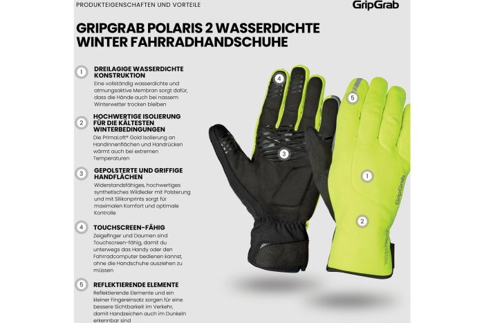 GRIPGRAB Polaris 2 Waterproof Winter Langfinger Handschuhe